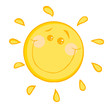 Smiling Sun Cartoon Character