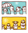 Vector: summer people & family summer people & family