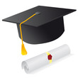Cap and diploma for the student Cap and diploma for the student