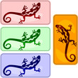 vector buttons with lizards in american indians' style