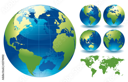 Vector: World Globe Maps World Globe Maps