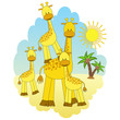 Mother-giraffe and baby-giraffes. Mother-giraffe and baby-giraffes.