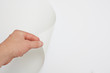 Hand turning page