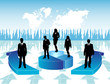Visit card with business people