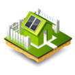 Small isometric house with solar panel Small isometric house with solar panel