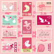 baby girl postage stamps