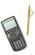 Calculator and pencil