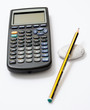Calculator and pencil