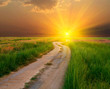 evening road in steppe