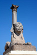 Egypt Alexandra Pompey Pillar and Sphinx and blue sky