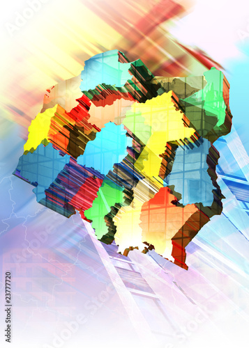 Illustration: Mapa polski 3D Mapa polski 3D