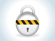 abstract glossy silver lock icon