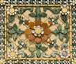 Old floral, ceramic tile