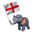3d Elephant carries the English flag