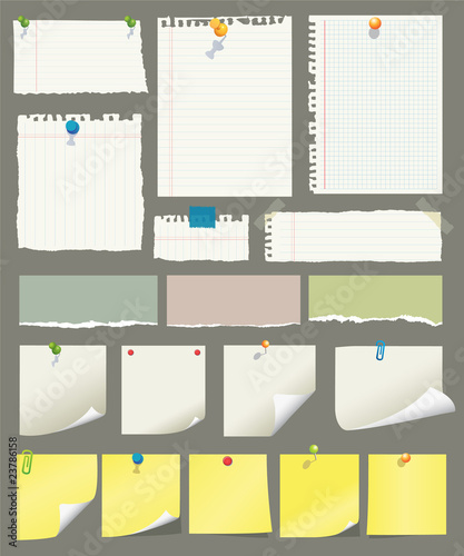 Vector: Vector paper and post-it collection Vector paper and post-it collection