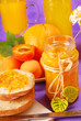 orange and apricot jam and sweet buns