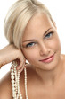 Beautiful blonde girl with Pearl beads Beautiful blonde girl with Pearl beads