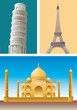 Landmark pisa eiffel Taj Mahal