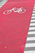 Foto: Red bike lane in a European city Red bike lane in a European city