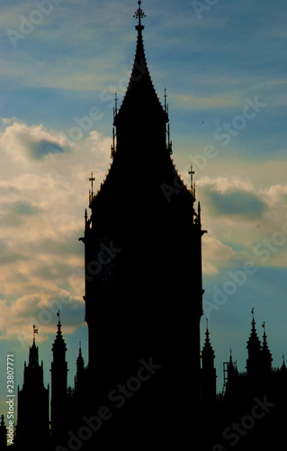 Photo: silhouette of Big Ben at dusk silhouette of Big Ben at dusk
