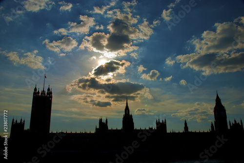 Photo: silhouette of Big Ben and Parliament at dusk silhouette of Big Ben and Parliament at dusk