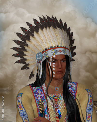 Illustration: Indianerporträt Indianerporträt