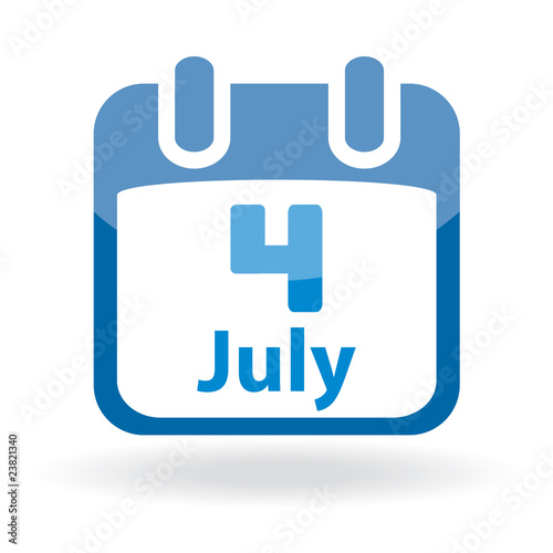 calendar icon image. Independence day calendar icon