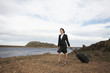 Girl with a luggage