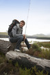Fisherman in the countryside