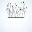 Branch of abstract flowers. vector illustration