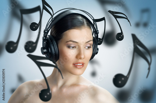 Photo: girl with headphones girl with headphones