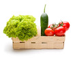 Fresh organic vegetables isolated on white