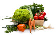 Fresh organic vegetables isolated on white