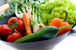 Fresh organic vegetables isolated on white