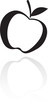Line art black apple isolated on white Line art black apple isolated on white