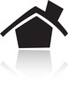 Black home isolated on white