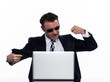 man caucasian hacker computer isolated studio on white backgroun man caucasian hacker computer isolated studio on white backgroun