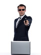 man caucasian hacker computer isolated studio on white backgroun man caucasian hacker computer isolated studio on white backgroun