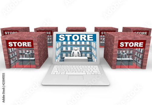 Illustration: Online vs Brick and Mortar Stores Online vs Brick and Mortar Stores