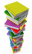 colored books isolated on white
