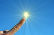 hand fingers sky and sun