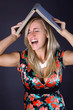 hard learning - screaming woman with book