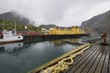 Fishing boat in harbour of Lofoten Islands, Norway