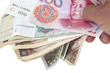 Hand with chinese money bills