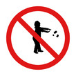 throw trash forbidden sign with the silhouette of a girl