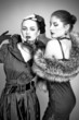 Beautiful fashion girls on the grey background Beautiful fashion girls on the grey background