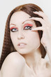 Woman with black nail polish and dark make-up Woman with black nail polish and dark make-up