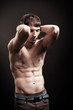 Sexy shirtless man with muscular abdomen