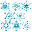 Eight blue snowflakes Eight blue snowflakes