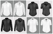Black and white polo shirts. Photo-realistic vector. Black and white polo shirts. Photo-realistic vector.